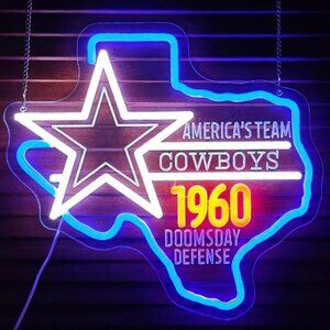DALLAS COWBOY 1960 TEXAS VIVID NEON LED SIGN